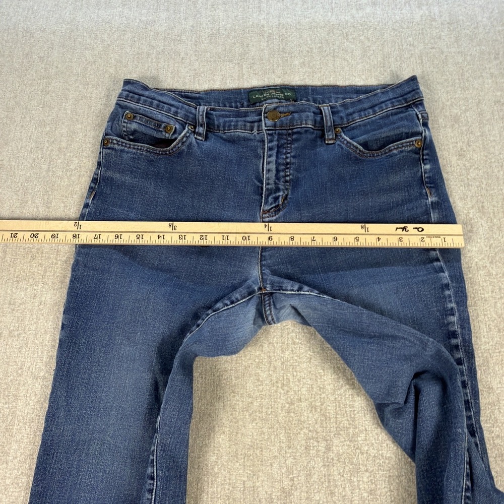 Lauren Ralph Lauren Jeans Womens 10 Blue Straight Leg Logo Preppy Medium Wash - Picture 7 of 16